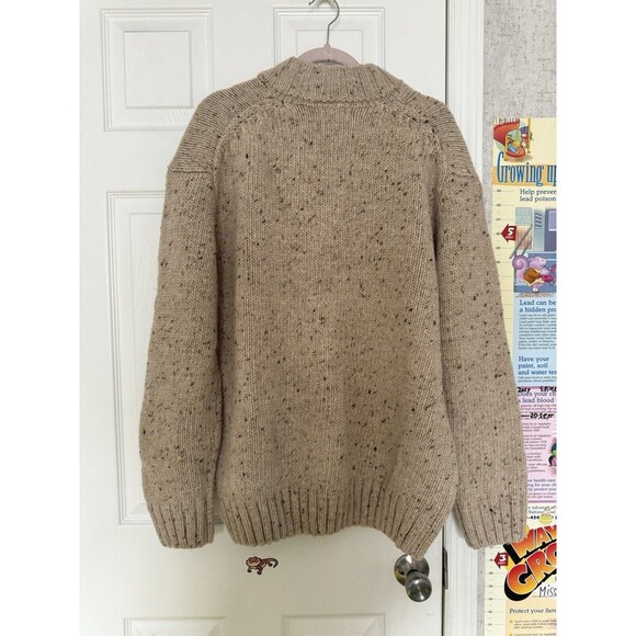 Orvis XXL Mens 100%  Wool Beige Tan Sweater Heavy Knitted - Picture 11 of 11